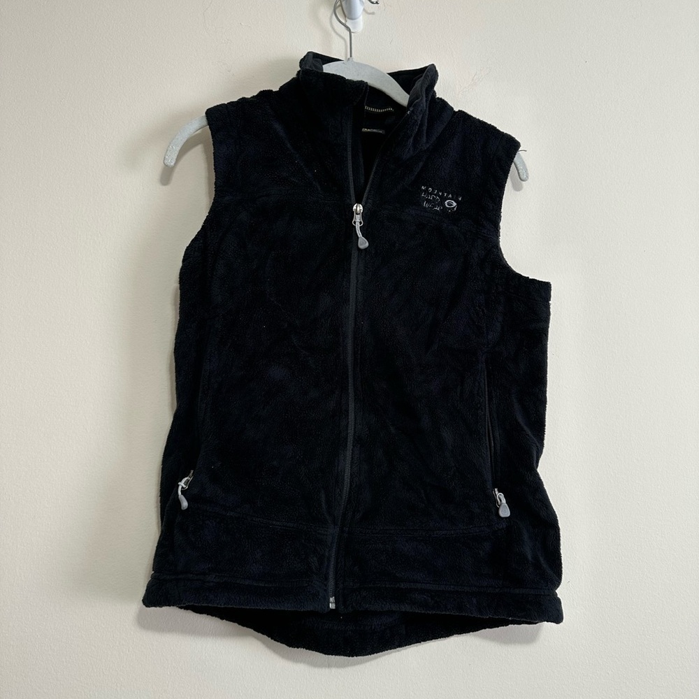 Mountain Hardwear Black Monkey Fleece Fuzzy Womens Vest Size Small
